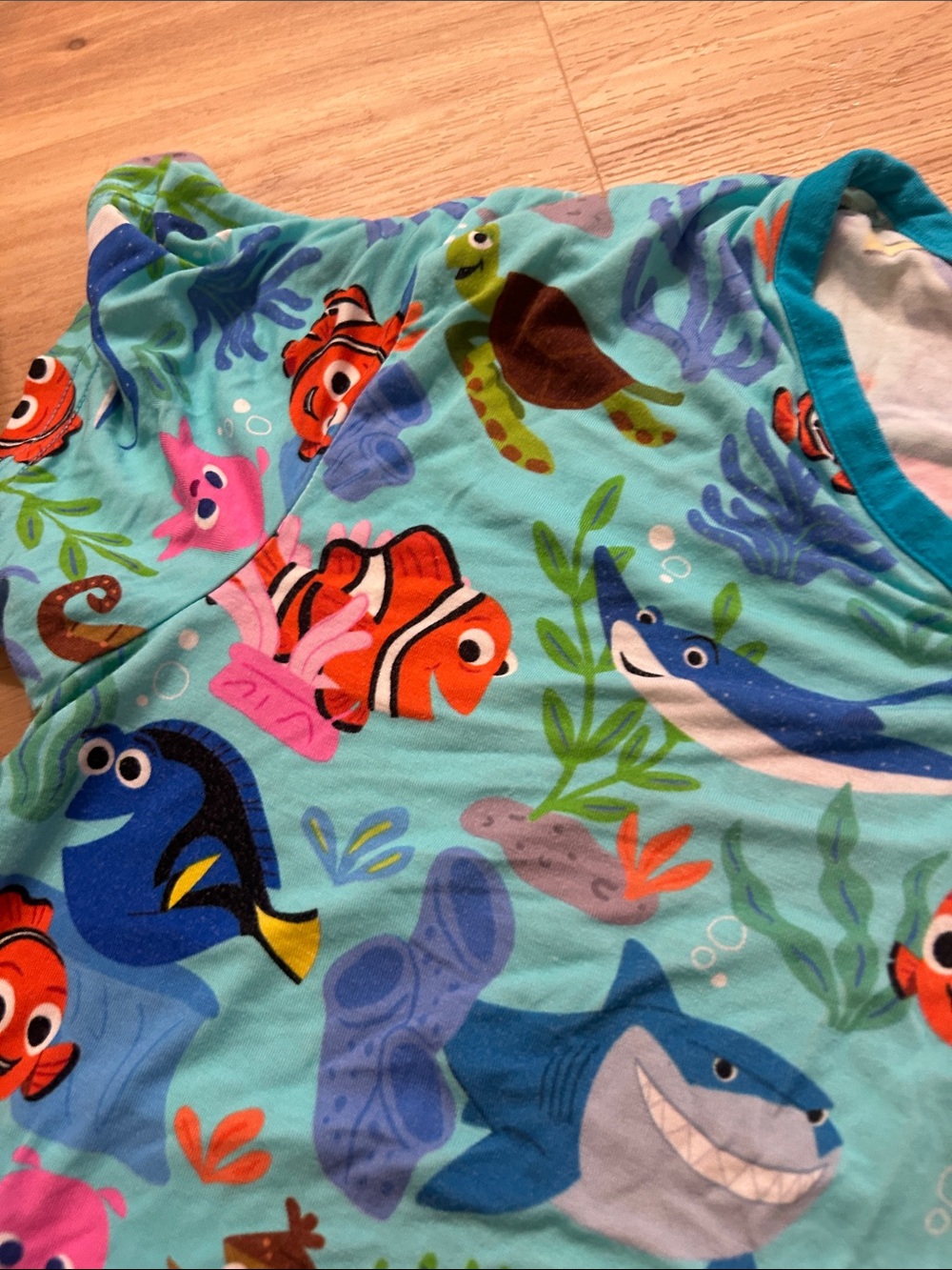 Little Sleepies Women’s Turquoise Finding Nemo PJ Top View 5